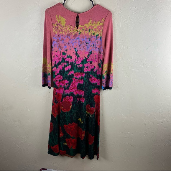 Anthropologie Aldomartins Lisse Sweater Dress Pink Floral Size medium - Picture 6 of 12